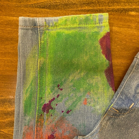 Justice Destructed Paint 🎨 Splatter Tie Dye Jeans - Picture 4 of 8